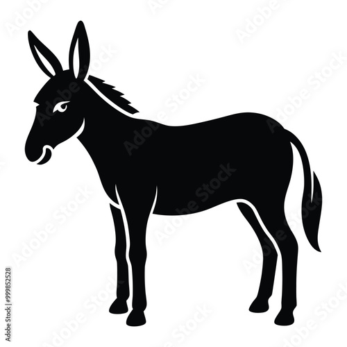 Donkey Silhouette Vector Illustration 