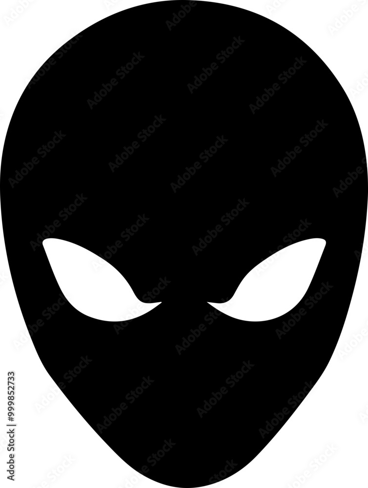 Naklejka premium Minimalist Alien Face Silhouette Design