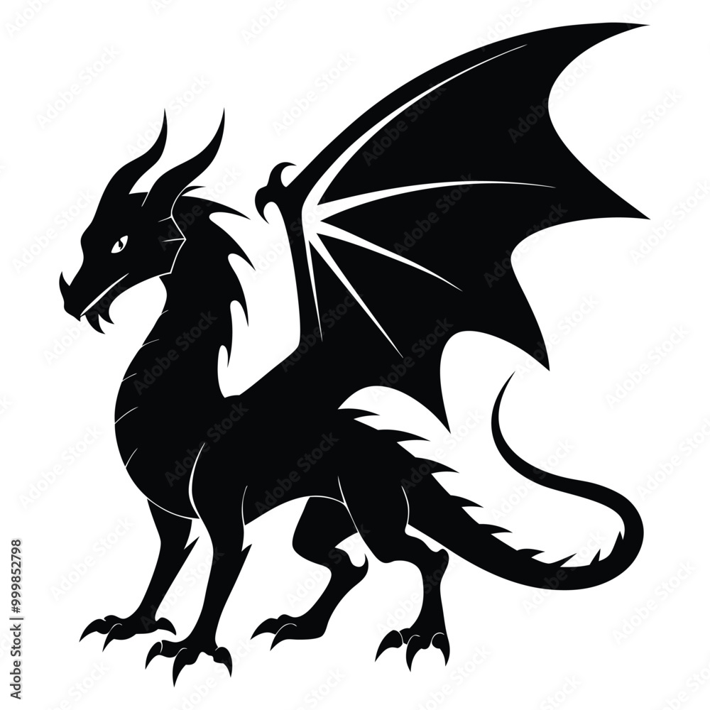 Dragon Silhouette vector Illustration
