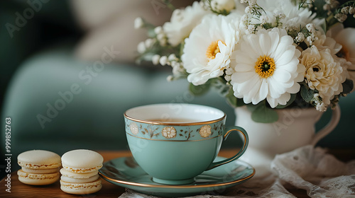Tea Time with Flowers and M...