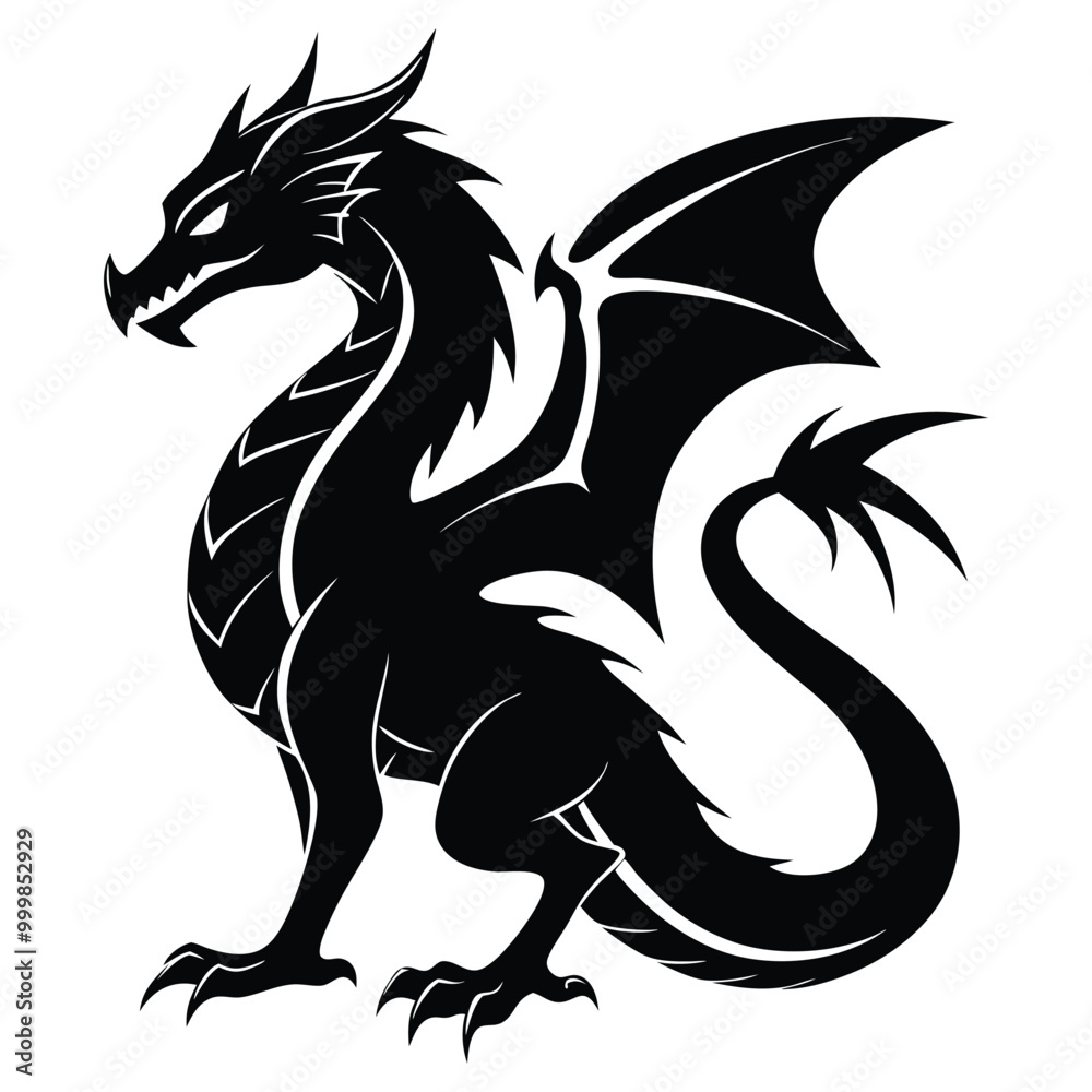 Dragon Silhouette vector Illustration
Dragon Silhouette vector Illustration