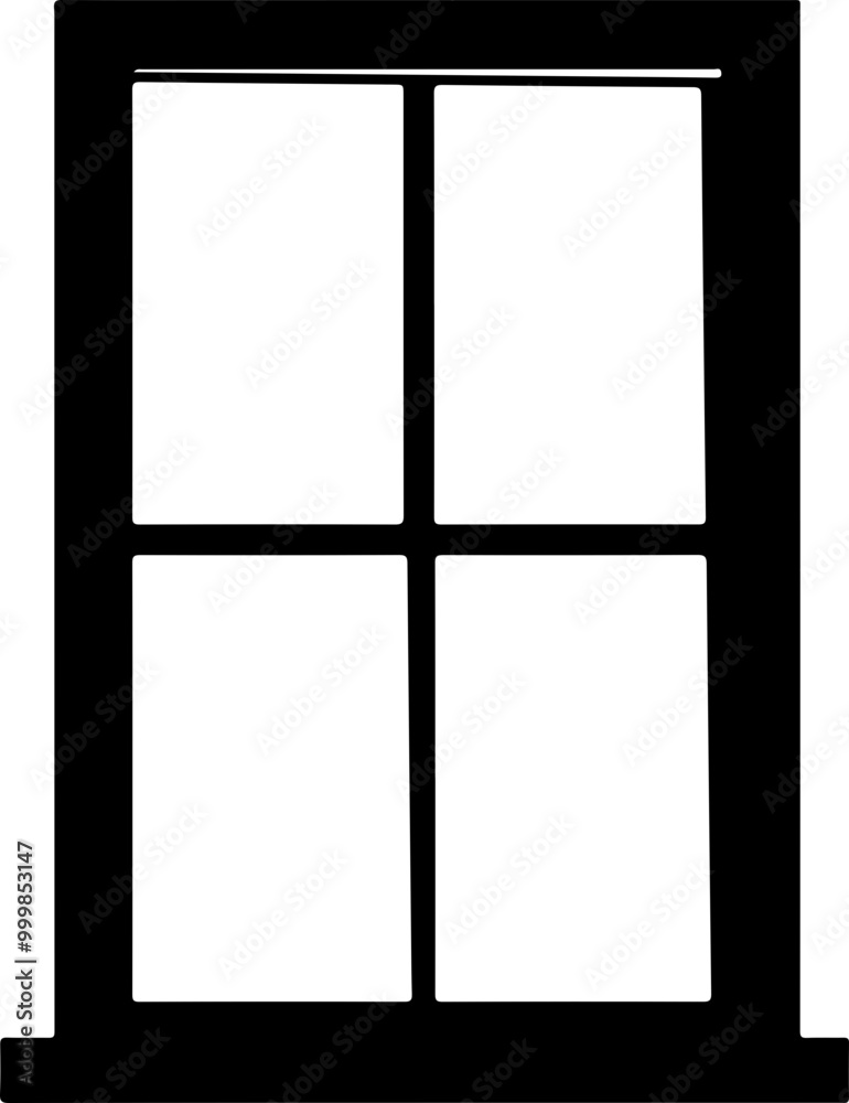 Minimalist Vector Window Design with Four Panes Minimalist Vector Window Design with Four Panes