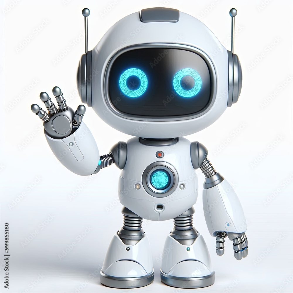 Cute Robot Waving Hand Cartoon, 3d Generative AI
Cute Robot Waving Hand Cartoon, 3d Generative AI
