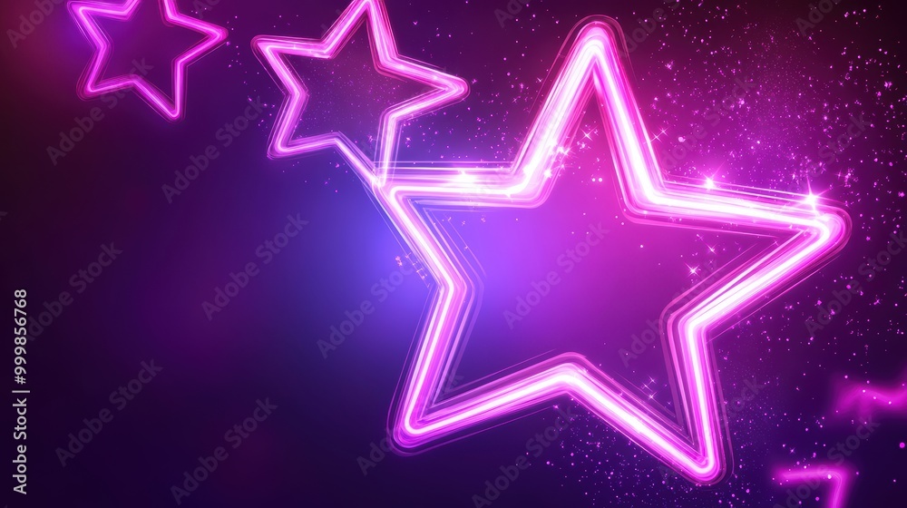 Neon Star Lights Design with Bold Vector Shapes Neon Star Lights Design with Bold Vector Shapes
