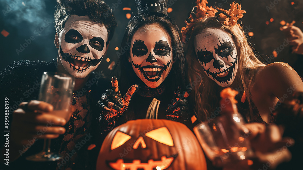 Halloween at a seasonal party Halloween at a seasonal party