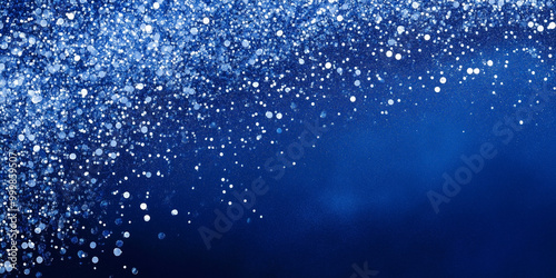 Elegant Royal Blue Background with Silver Cascading Lights