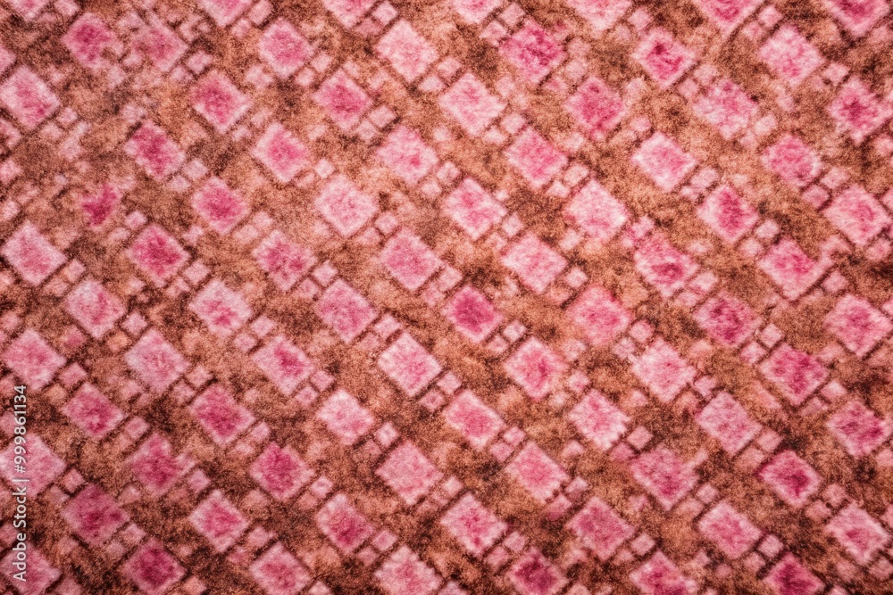 A pink fabric with a textured diamond pattern and soft hues. A pink fabric with a textured diamond pattern and soft hues.