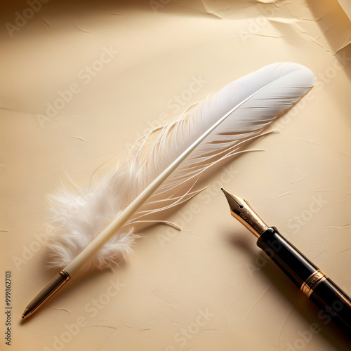 feather pen and ink