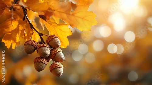 Autumn Acrobats: Acorns Han...
