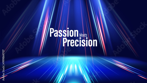 Where Passion Meets Precision: A Dynamic Light Rays Background for Corporate and Technology Events – Vector Illustration Design