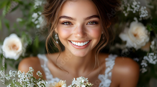 Radiant Bride with a Beauti...