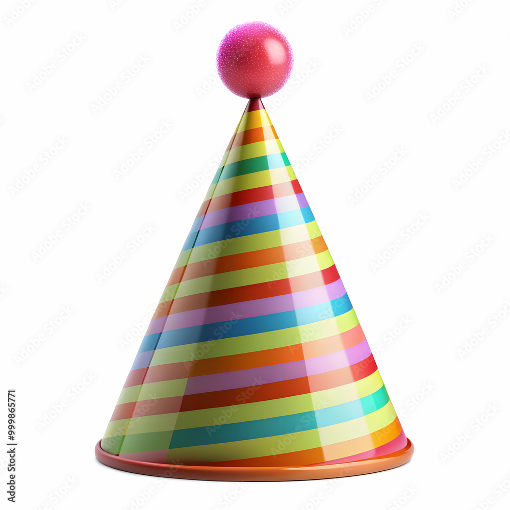 3d render birthday cap isolated on white background 3d render birthday cap isolated on white background