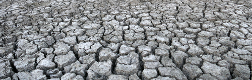 close-up drought-related soil cracks, drought caused by global warming,