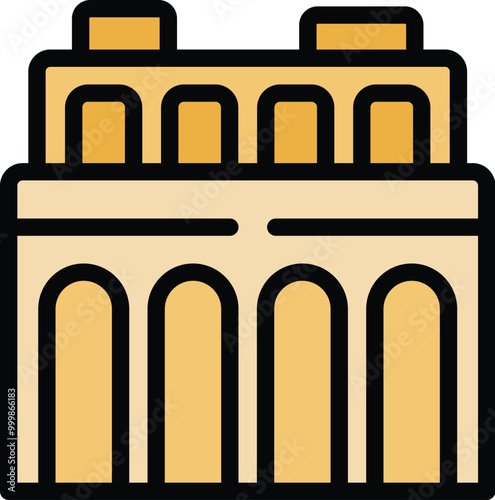 This icon represents the colosseum, an ancient roman amphitheater known for its historical significance and architectural grandeur