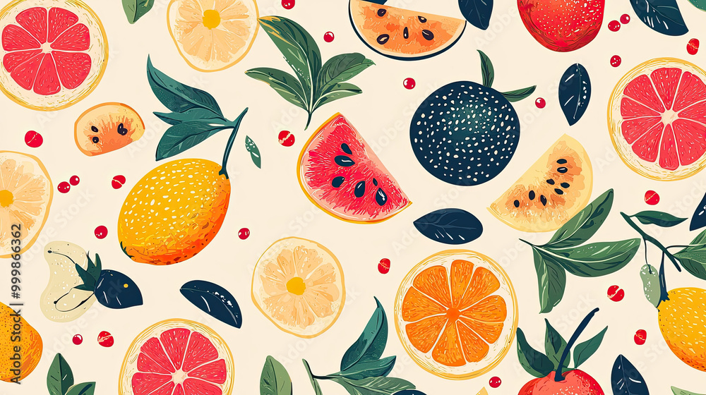 Vector fruits background Vector fruits background