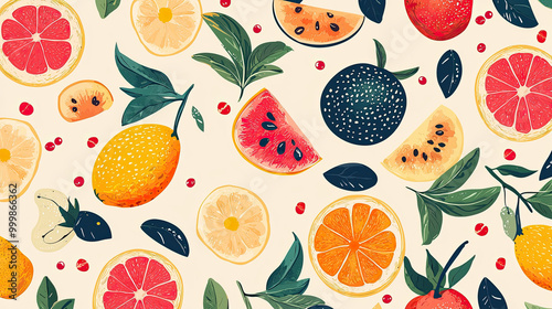 Vector fruits background