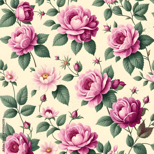 Wallpaper Mural vintage wallpaper with flowers Torontodigital.ca