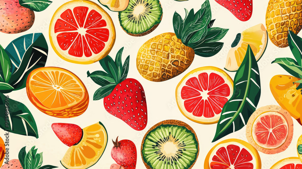 Vector fruits background Vector fruits background