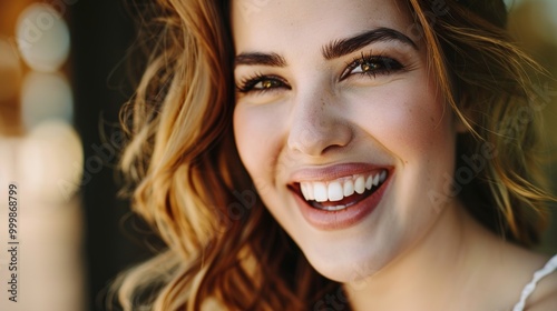 Girl smiling with perfect smile and white teeth