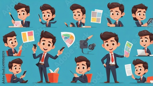 cartoon character poses