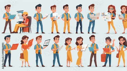 cartoon character poses