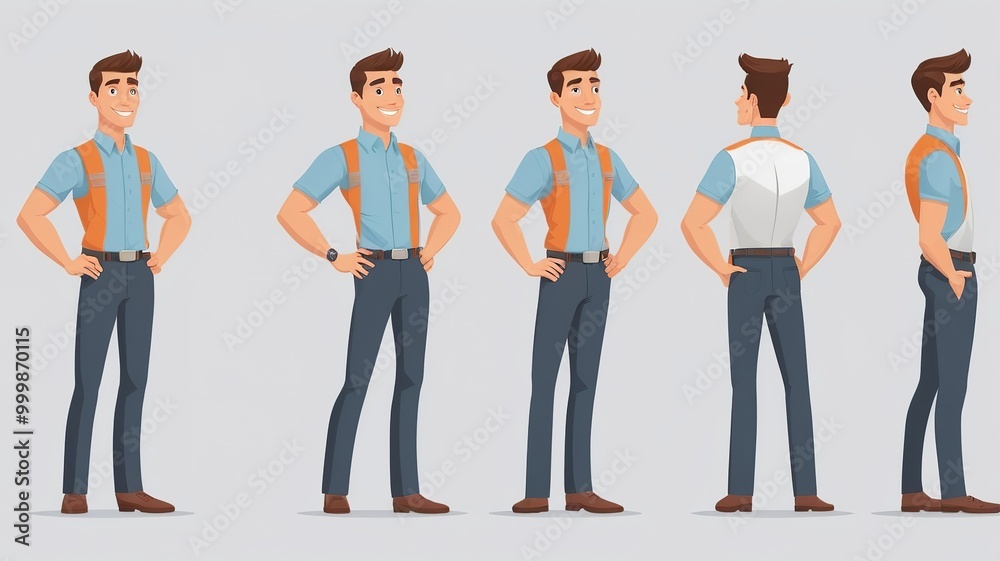 Obraz premium cartoon character poses