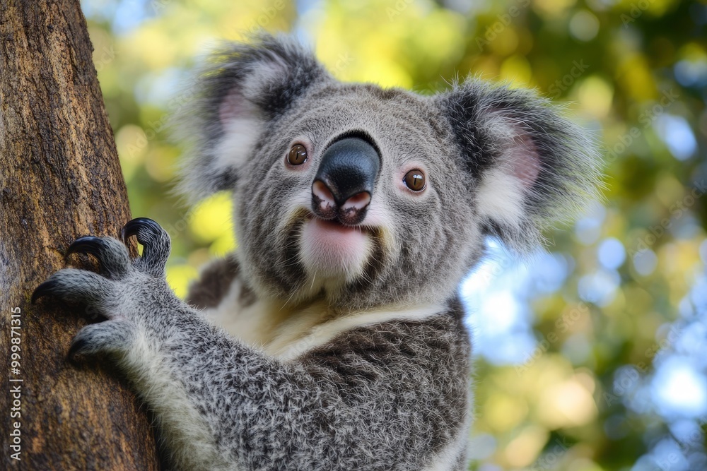 Obraz premium Photogenic Koala looking at the camera ,generative ai