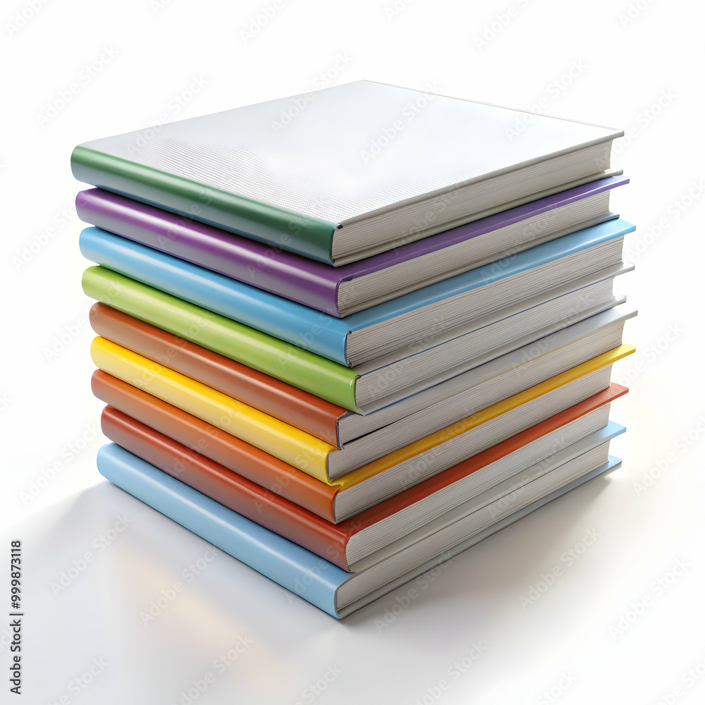 blank color stack books on white background blank color stack books on white background