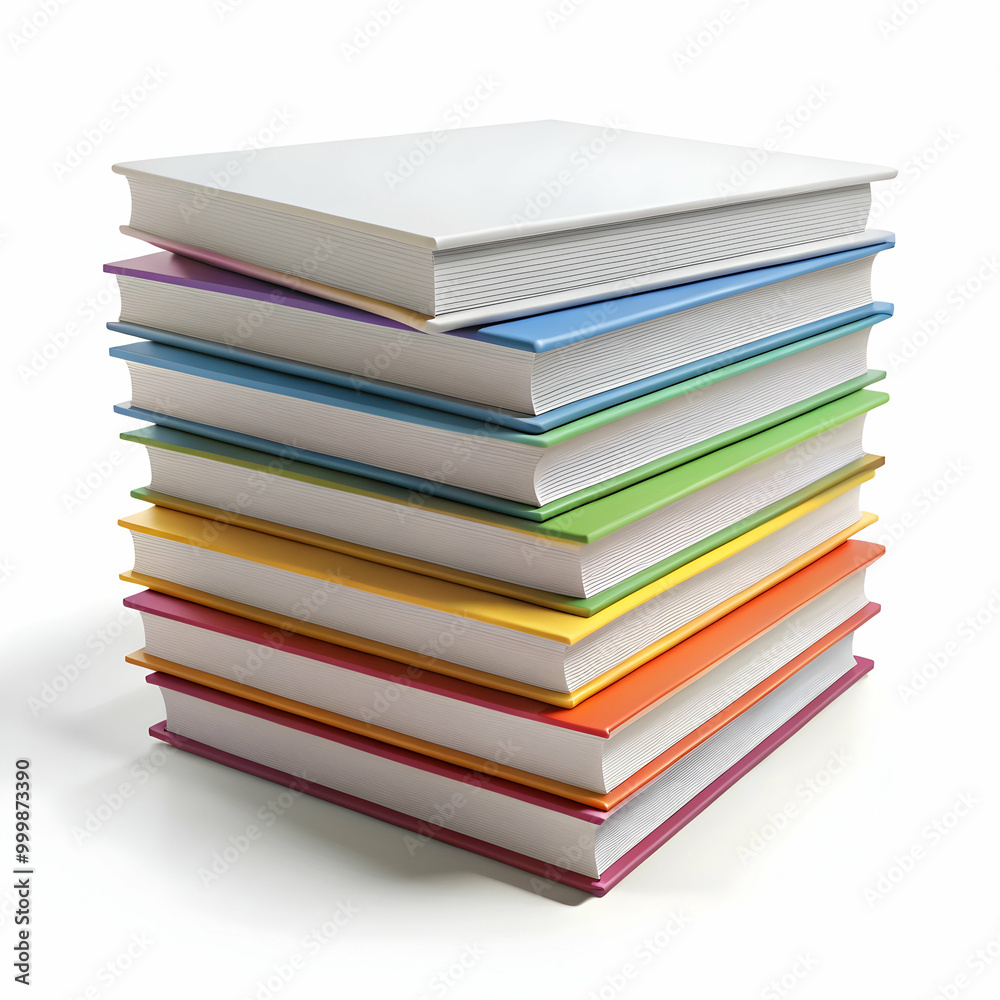 blank color stack books on white background blank color stack books on white background