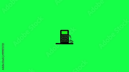 petrol pump icon animation 4k video.