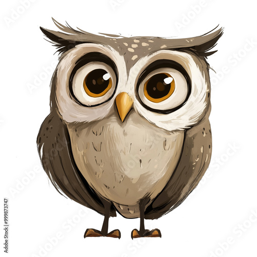 owl on white background