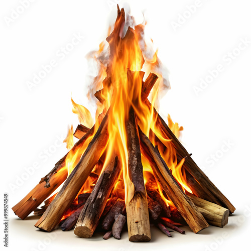 bonfire isolation on white background