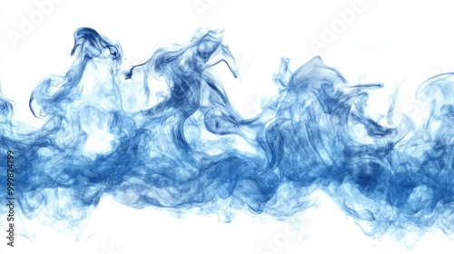 blue fire on white background