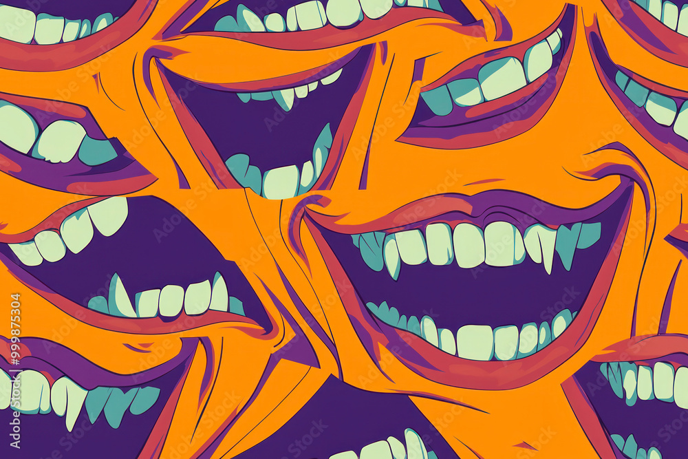 Obraz premium Joker laugh HA HA background. Laughter texture for halloween.