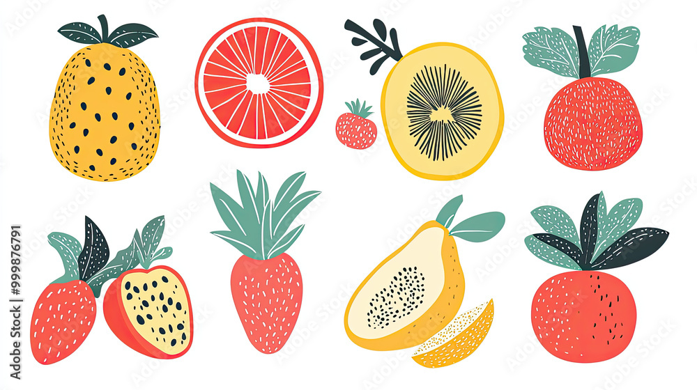 Vector fruits background Vector fruits background