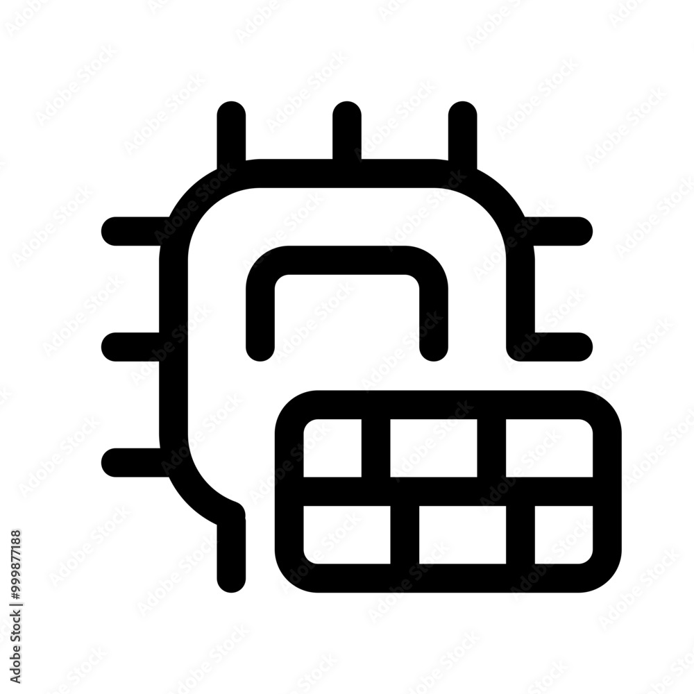 cpu blocker icon with line style, perfect for user interface projects cpu blocker icon with line style, perfect for user interface projects