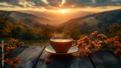 Sunrise Coffee with Mountai...