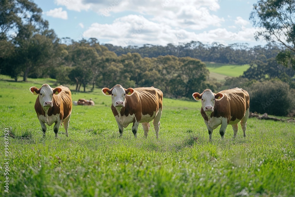 sapi sapi dan betis merumput di rumput di barat daya victoria, Australia. makan jerami dan silase. keturunan termasuk berbintik-bintik taman, murray abu-abu, angus dan brangus. generative ai sapi sapi dan betis merumput di rumput di barat daya victoria, Australia. makan jerami dan silase. keturunan termasuk berbintik-bintik taman, murray abu-abu, angus dan brangus. generative ai