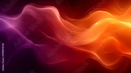 Abstract Orange and Purple Waves Background