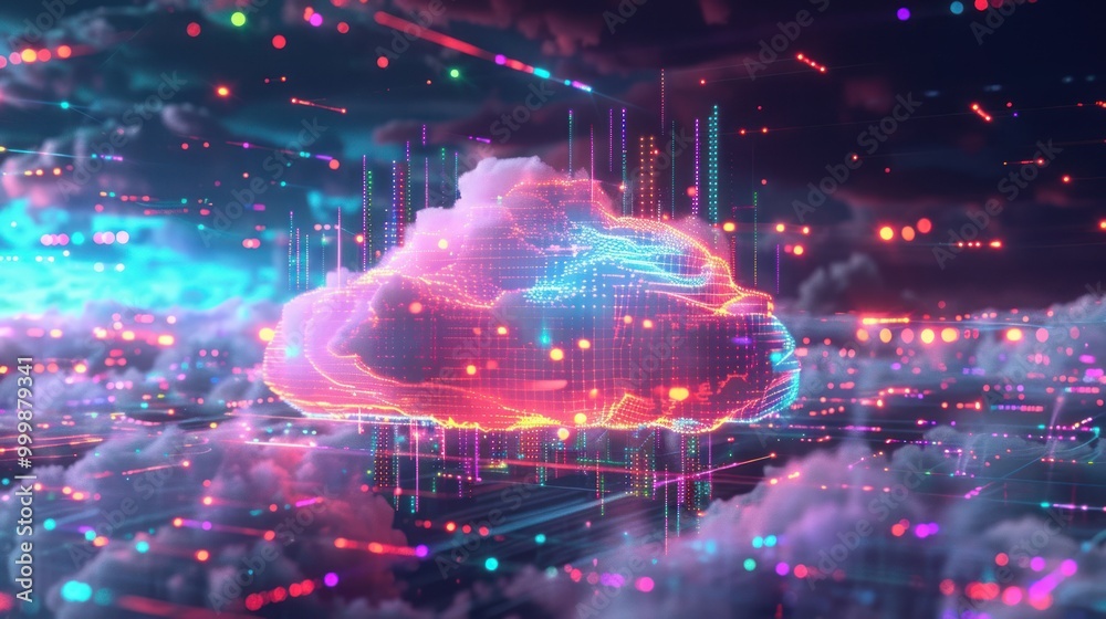 Digital Cloud in a Futuristic Cyberspace Digital Cloud in a Futuristic Cyberspace