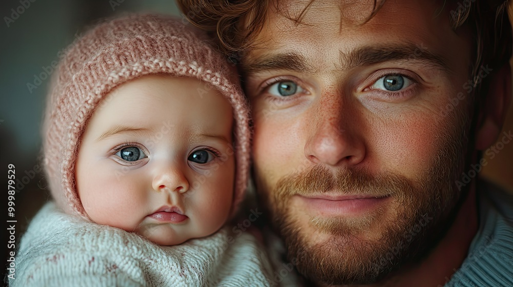 close up of young father enjoying time together with newborn baby girl at home close up of young father enjoying time together with newborn baby girl at home