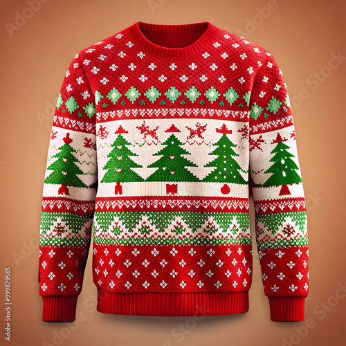 Christmas sweater on white background photo