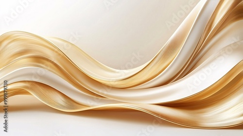 Abstract 3D wave of golden arrows flowing upward and forward symbolizing momentum and progress in life and business Large space for text in center Stock Photo with copy space