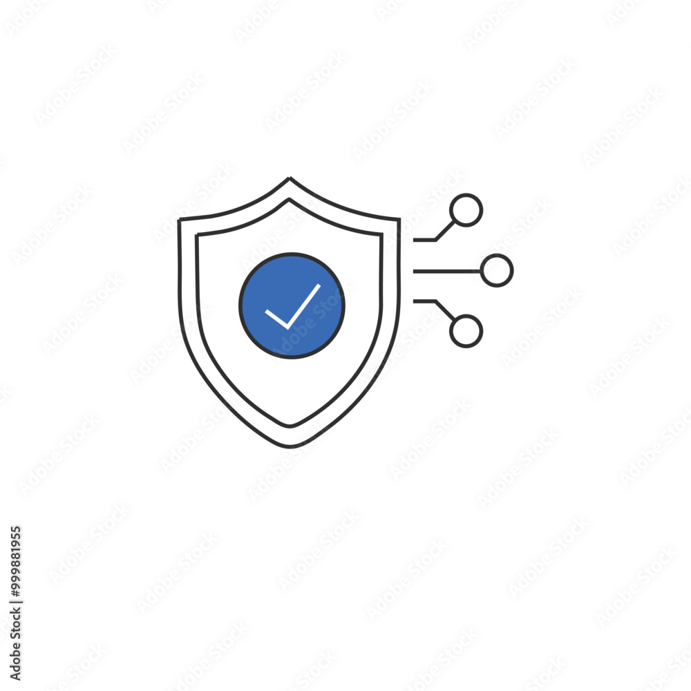 Security or Protection Vector Line icon with Editable stroke width