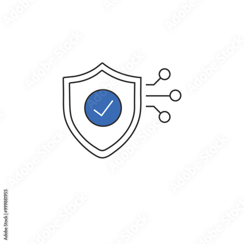 Security or Protection Vector Line icon with Editable stroke width