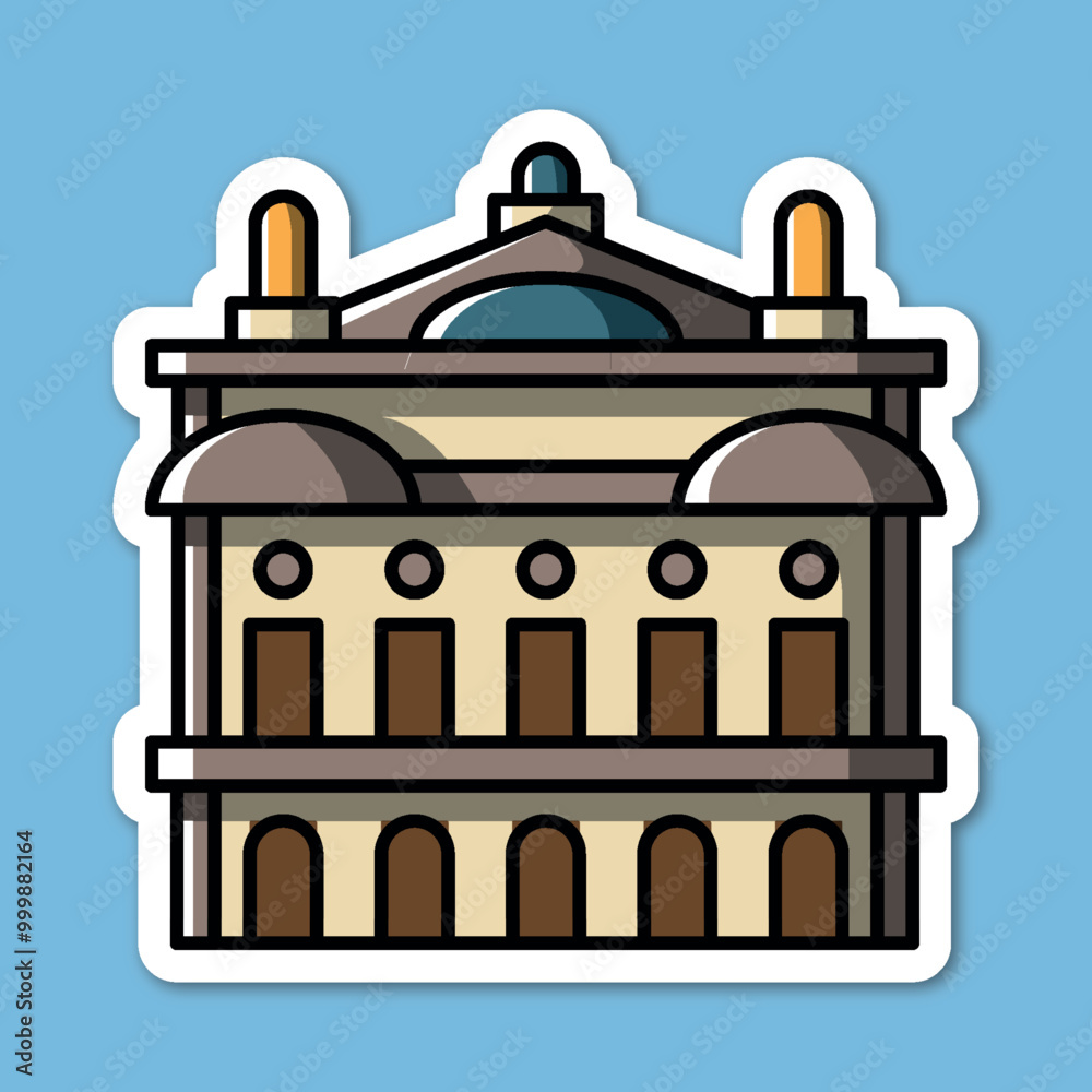 castle editable cartoon style sticker vector castle editable cartoon style sticker vector