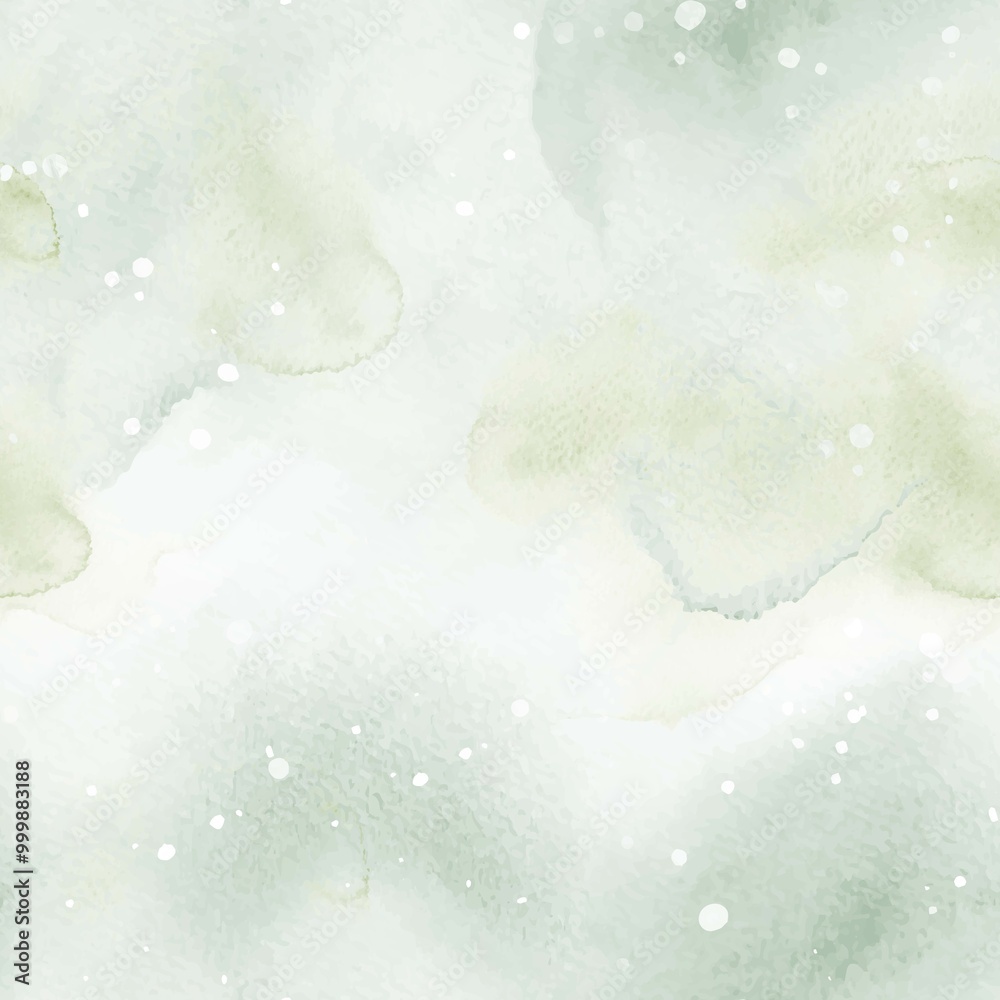 Obraz premium Watercolor green stains background seamless pattern