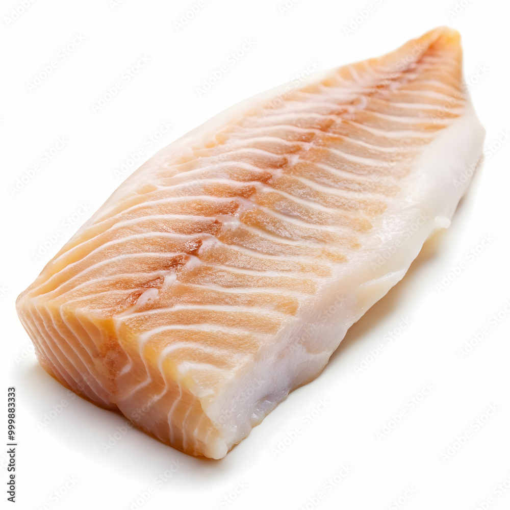 fresh cut cod fish fillet isolated on white background fresh cut cod fish fillet isolated on white background