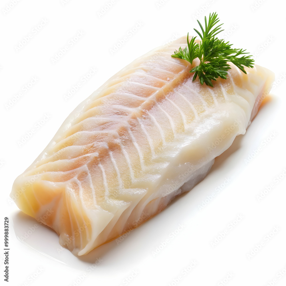 fresh cut cod fish fillet isolated on white background fresh cut cod fish fillet isolated on white background