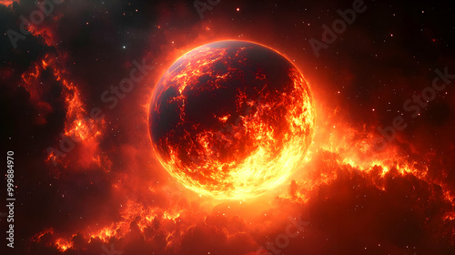 Fiery Planet Burning Bright in the Cosmos